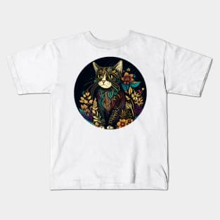 Cat Boho - Happy Funny Hippy Cat Lover Kids T-Shirt